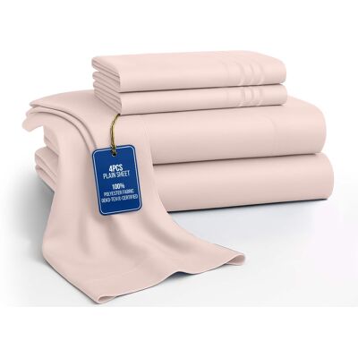 Lux Decor Collection - 4-Piece King Bed Sheet Set, Ultra Soft Microfiber, Deep Pocket, Wrinkle-Resistant, Hypoallergenic, All-Season Comfort - Baby Pink Lux Decor Collection - 4-Piece King Bed Sheet Set, Ultra Soft Microfiber, Deep Pocket, Wrinkle-Resistant, Hypoallergenic, All-Season Comfort - Baby Pink