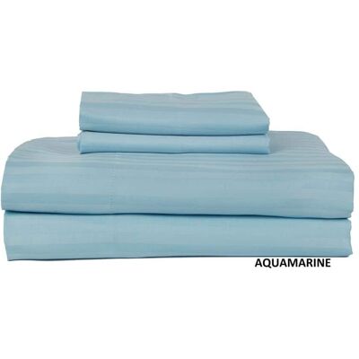 Castle Hill London - 600 Thread Count Sateen Stripe Sheet Set - King - Aqua Castle Hill London - 600 Thread Count Sateen Stripe Sheet Set - King - Aqua