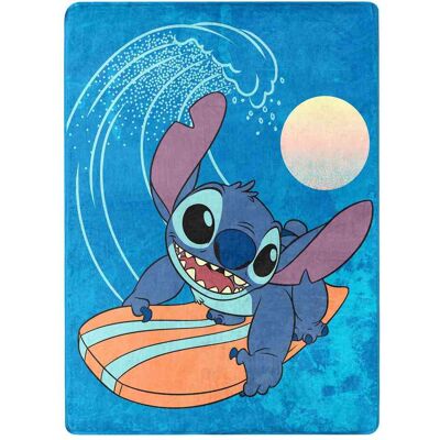 Disney - Lilo & Stitch Make Waves 46 x 60 Inch Silk Touch Throw Blanket - Blue Disney - Lilo & Stitch Make Waves 46 x 60 Inch Silk Touch Throw Blanket - Blue
