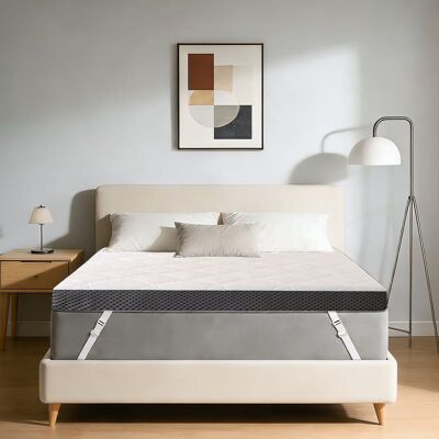 Dyonery - 4" Memory Foam Mattress Topper - Pressure Relief Toppers with Washable Cover and High Density Foam,CertiPUR-US Certified - White Dyonery - 4" Memory Foam Mattress Topper - Pressure Relief Toppers with Washable Cover and High Density Foam,CertiPUR-US Certified - White