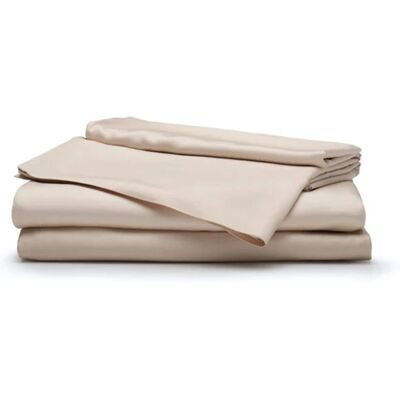 Sleepgram - Viscose from Bamboo Cal King Bed Sheet Set with 2 Pillowcases - Sand Sleepgram - Viscose from Bamboo Cal King Bed Sheet Set with 2 Pillowcases - Sand