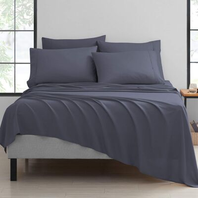 Bibb Home - Bamboo 6-Piece Luxury Sheet Set - Gray Bibb Home - Bamboo 6-Piece Luxury Sheet Set - Gray