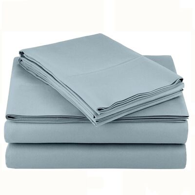 Kitcheniva - 4 Piece Bed Sheet Set Microfiber Comfort Ultra Soft Deep Pocket Sheets California King - Baby Blue Kitcheniva - 4 Piece Bed Sheet Set Microfiber Comfort Ultra Soft Deep Pocket Sheets California King - Baby Blue