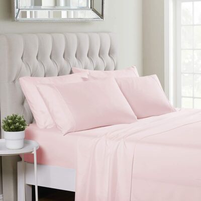 Sweet Home Collection - Deluxe Microfiber Sheet Set with Bonus Pillowcases, Ultra Soft 1500 Series, Queen - Pale Pink Sweet Home Collection - Deluxe Microfiber Sheet Set with Bonus Pillowcases, Ultra Soft 1500 Series, Queen - Pale Pink