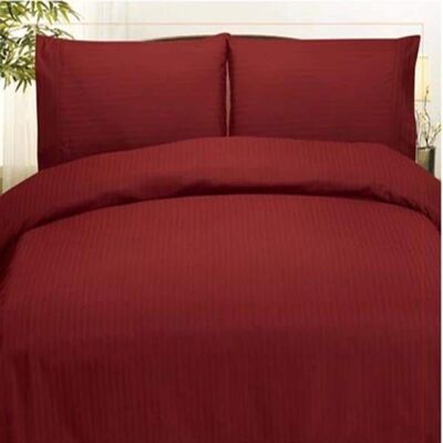 Plazatex - Embossed Dobby Stripe 90GSM Microfiber Sheet Set - Twin 39x75" - Burgundy Plazatex - Embossed Dobby Stripe 90GSM Microfiber Sheet Set - Twin 39x75" - Burgundy