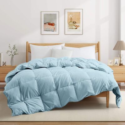 Peace Nest - Lightweight Summer White Goose Down Feather Fiber Comforter Duvet Insert - Twin - Blue Peace Nest - Lightweight Summer White Goose Down Feather Fiber Comforter Duvet Insert - Twin - Blue