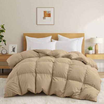 Peace Nest - White Goose Down Feather Fiber Comforter Heavyweight Duvet Insert, California King - Ginger Root Peace Nest - White Goose Down Feather Fiber Comforter Heavyweight Duvet Insert, California King - Ginger Root