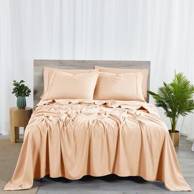 Bibb Home - 2000 Count 6-Piece Bamboo Sheet Set with Snug Grip - Blush Bibb Home - 2000 Count 6-Piece Bamboo Sheet Set with Snug Grip - Blush
