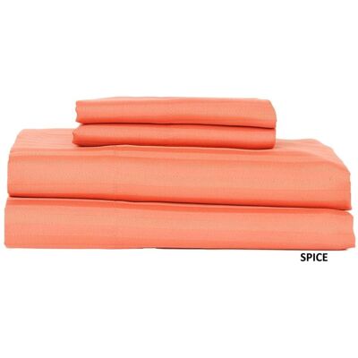 Castle Hill London - 600 Thread Count Sateen Stripe Sheet Set - King - Spice Castle Hill London - 600 Thread Count Sateen Stripe Sheet Set - King - Spice