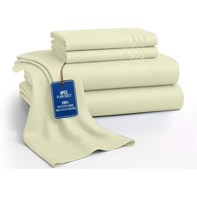 Lux Decor Collection - 4-Piece King Bed Sheet Set, Ultra Soft Microfiber, Deep Pocket, Wrinkle-Resistant, Hypoallergenic, All-Season Comfort - Vanilla Lux Decor Collection - 4-Piece King Bed Sheet Set, Ultra Soft Microfiber, Deep Pocket, Wrinkle-Resistant, Hypoallergenic, All-Season Comfort - Vanilla