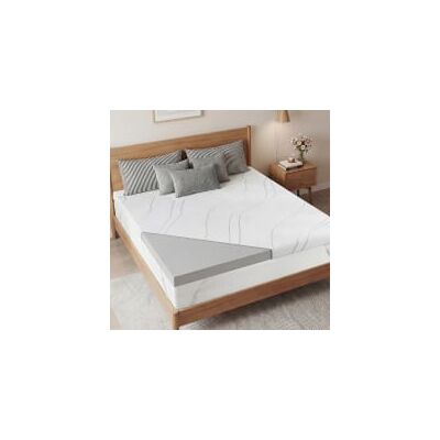 Dyonery - 3" Memory Foam Support Mattress Topper , Ventilated High Density Pad for Back Pain, with Removable Soft Cover - White Dyonery - 3" Memory Foam Support Mattress Topper , Ventilated High Density Pad for Back Pain, with Removable Soft Cover - White