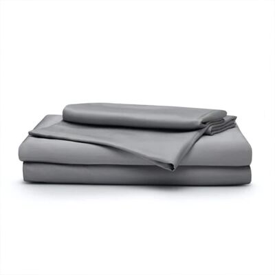 Sleepgram - Viscose from Bamboo Twin Bed Sheet Set with 2 Pillowcases, Grey Stone - Gray Sleepgram - Viscose from Bamboo Twin Bed Sheet Set with 2 Pillowcases, Grey Stone - Gray