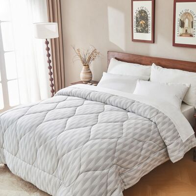 Bestier - Queen Size All-Season Down Alternative Comforter – Lightweight Duvet Insert with Corner Tabs, Skin-Friendly - Gray Bestier - Queen Size All-Season Down Alternative Comforter – Lightweight Duvet Insert with Corner Tabs, Skin-Friendly - Gray