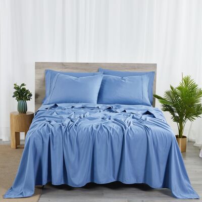 Bibb Home - 2000 Count 6-Piece Bamboo Sheet Set with Snug Grip - Ocean Blue Bibb Home - 2000 Count 6-Piece Bamboo Sheet Set with Snug Grip - Ocean Blue