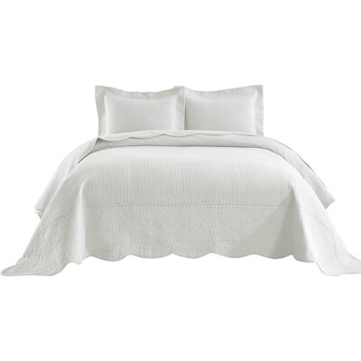 MarCielo - 3 Piece 100% Cotton Oversized Bedspread Lightweight Quilt Set - White MarCielo - 3 Piece 100% Cotton Oversized Bedspread Lightweight Quilt Set - White