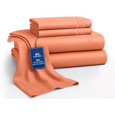 Lux Decor Collection - 4-Piece King Bed Sheet Set, Ultra Soft Microfiber, Deep Pocket, Wrinkle-Resistant, Hypoallergenic, All-Season Comfort - Coral Lux Decor Collection - 4-Piece King Bed Sheet Set, Ultra Soft Microfiber, Deep Pocket, Wrinkle-Resistant, Hypoallergenic, All-Season Comfort - Coral