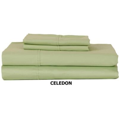 Castle Hill London - 310 Thread Count Cotton Sateen Sheet Set Deep Pocket - King - Celadon Castle Hill London - 310 Thread Count Cotton Sateen Sheet Set Deep Pocket - King - Celadon