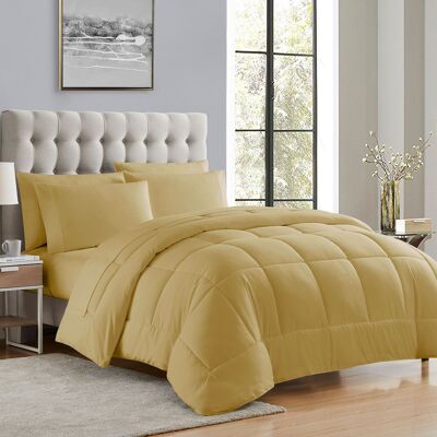 Sweet Home Collection - All Season Reversible Bed-in-A-Bag Solid Color Comforter & Sheet Set, King - Camel Sweet Home Collection - All Season Reversible Bed-in-A-Bag Solid Color Comforter & Sheet Set, King - Camel