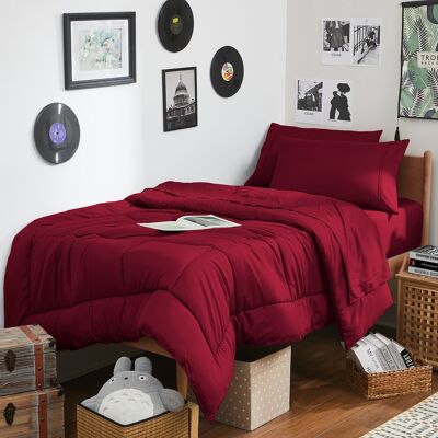 Sweet Home Collection - 7PC Campus Ready Dorm Twin XL Bedding Bundle, Solid Comforter, Bed Pillows and Sheet Set - Red Sweet Home Collection - 7PC Campus Ready Dorm Twin XL Bedding Bundle, Solid Comforter, Bed Pillows and Sheet Set - Red