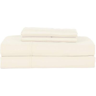 Castle Hill London - 410 Thread Count Cotton Sateen Sheet Set Deep Pocket - Queen - Ivory Castle Hill London - 410 Thread Count Cotton Sateen Sheet Set Deep Pocket - Queen - Ivory