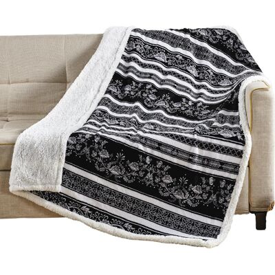 Noble House - Plazatex Odelia with Sherpa Plush Decorative All Season Plum Throw Blanket 50" x 60" - Black Noble House - Plazatex Odelia with Sherpa Plush Decorative All Season Plum Throw Blanket 50" x 60" - Black