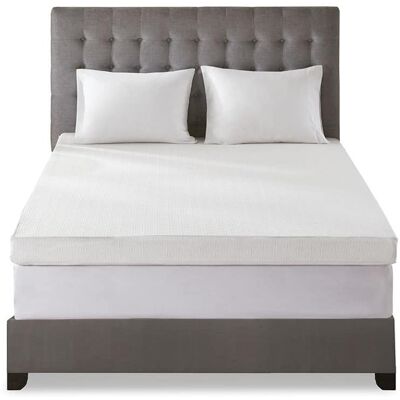 Gracie Mills - Vince 4-Inch Gel Memory Foam Mattress Topper with 3M Cover - White Gracie Mills - Vince 4-Inch Gel Memory Foam Mattress Topper with 3M Cover - White