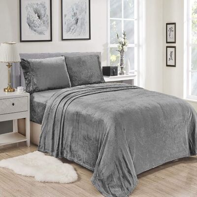 Plazatex - Kansas Wrinkle Resistant Ultra Soft Solid Premium All Season Bed Sheet Set King Light Grey - Light Gray Plazatex - Kansas Wrinkle Resistant Ultra Soft Solid Premium All Season Bed Sheet Set King Light Grey - Light Gray