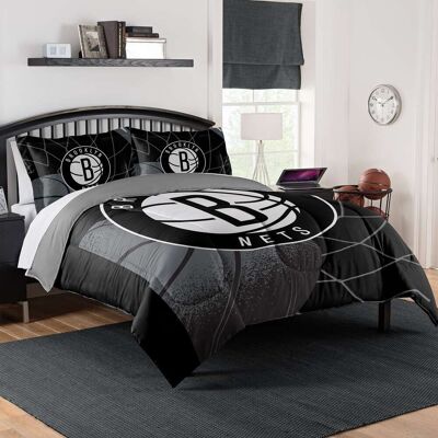 Sweet Home Collection - NBA Brooklyn Nets Comforter & Pillow Sham Set- Full/Queen - Multicolored Sweet Home Collection - NBA Brooklyn Nets Comforter & Pillow Sham Set- Full/Queen - Multicolored
