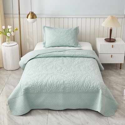 MarCielo - 2/3 Piece 100% Cotton Oversized Bedspread Lightweight Quilt Set - Aruba Blue MarCielo - 2/3 Piece 100% Cotton Oversized Bedspread Lightweight Quilt Set - Aruba Blue