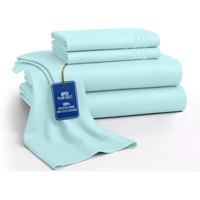Lux Decor Collection - 4-Piece King Bed Sheet Set, Ultra Soft Microfiber, Deep Pocket, Wrinkle-Resistant, Hypoallergenic, All-Season Comfort - Ice Blue Lux Decor Collection - 4-Piece King Bed Sheet Set, Ultra Soft Microfiber, Deep Pocket, Wrinkle-Resistant, Hypoallergenic, All-Season Comfort - Ice Blue