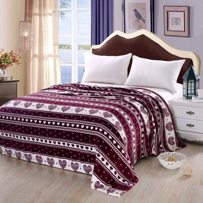 Noble House - Heartfelt Valentine Micro Plush Blanket Queen 86 x 86 - Burgundy Noble House - Heartfelt Valentine Micro Plush Blanket Queen 86 x 86 - Burgundy