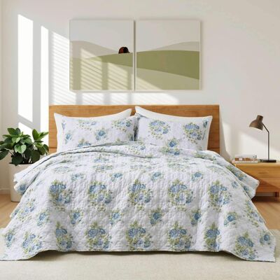 Peace Nest Soft Printed Coverlet Set Floral Geometric Bedspread Modern Reversible Quilt and Shams Set - Summer Field Peace Nest Soft Printed Coverlet Set Floral Geometric Bedspread Modern Reversible Quilt and Shams Set - Summer Field