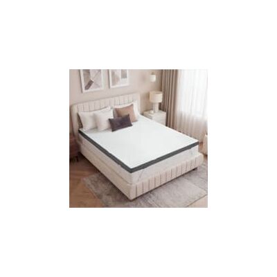 Dyonery - 4" Mattress Topper, High Density Bed Topper, Breathable Washable Cover with Anti-Slip Straps, for Pain Relief - White Dyonery - 4" Mattress Topper, High Density Bed Topper, Breathable Washable Cover with Anti-Slip Straps, for Pain Relief - White