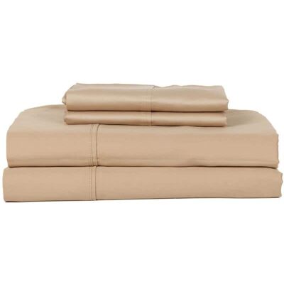 Castle Hill London - 410 Thread Count Cotton Sateen Sheet Set Deep Pocket - Queen - Taupe Castle Hill London - 410 Thread Count Cotton Sateen Sheet Set Deep Pocket - Queen - Taupe