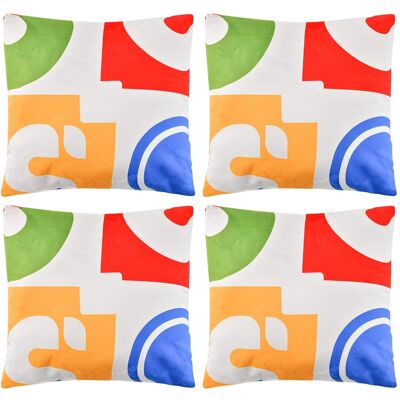 Costway - 4 PCS Square Throw Pillows Removable & Washable Velvet Pillow 18"x18" - Red Costway - 4 PCS Square Throw Pillows Removable & Washable Velvet Pillow 18"x18" - Red