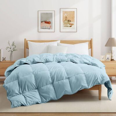 Peace Nest - Lightweight Summer White Goose Down Feather Fiber Comforter Duvet Insert - King - Blue Peace Nest - Lightweight Summer White Goose Down Feather Fiber Comforter Duvet Insert - King - Blue