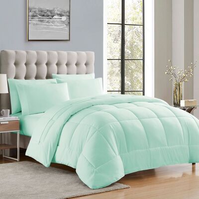 Sweet Home Collection - All Season Reversible Bed-in-A-Bag Solid Color Comforter & Sheet Set, Queen - Mint Sweet Home Collection - All Season Reversible Bed-in-A-Bag Solid Color Comforter & Sheet Set, Queen - Mint