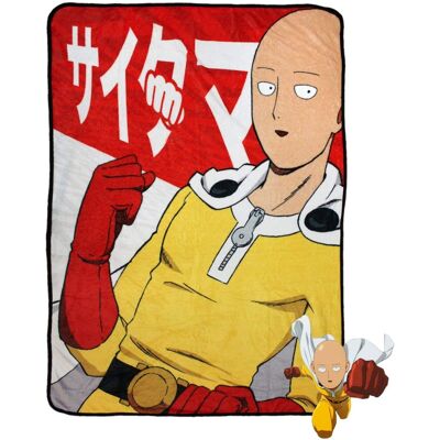 Just Funky - One-Punch Man 45 x 60 Inch Fleece Throw Blanket - Red/White Just Funky - One-Punch Man 45 x 60 Inch Fleece Throw Blanket - Red/White