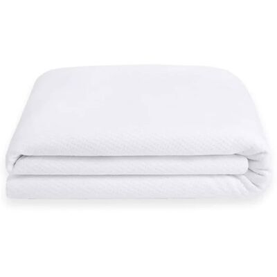 Sleepgram - Breathable Sweat Proof Cotton Cover Mattress Protector, Full - White Sleepgram - Breathable Sweat Proof Cotton Cover Mattress Protector, Full - White