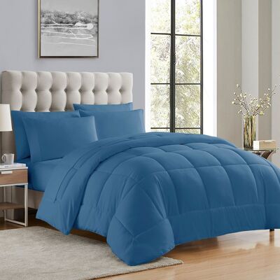Sweet Home Collection - All Season Reversible Bed-in-A-Bag Solid Color Comforter & Sheet Set, Queen - Denim Sweet Home Collection - All Season Reversible Bed-in-A-Bag Solid Color Comforter & Sheet Set, Queen - Denim