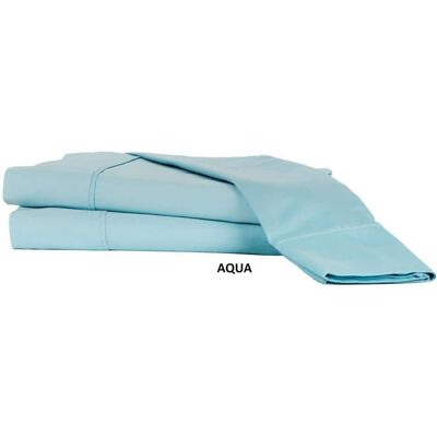 Castle Hill London - 310 Thread Count Cotton Sateen Sheet Set Deep Pocket - King - Aqua Castle Hill London - 310 Thread Count Cotton Sateen Sheet Set Deep Pocket - King - Aqua