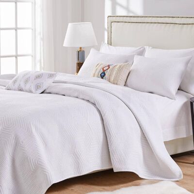 Barefoot Bungalow - Parker Comforter Bedding Set 3-Piece Pre-Washed Extra Comfort Full/Queen - White Barefoot Bungalow - Parker Comforter Bedding Set 3-Piece Pre-Washed Extra Comfort Full/Queen - White
