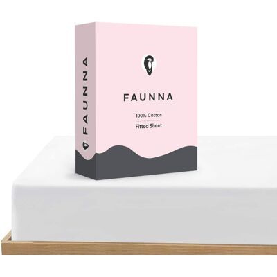 FAUNNA - 800 Thread Count Cotton Twin Fitted Sheet, Deep Pocket up to 15 Inch Mattress, Soft & Breathable - White FAUNNA - 800 Thread Count Cotton Twin Fitted Sheet, Deep Pocket up to 15 Inch Mattress, Soft & Breathable - White