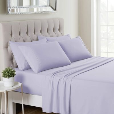 Sweet Home Collection - Deluxe Microfiber Sheet Set with Bonus Pillowcases, Ultra Soft 1500 Series, California King - Lilac Sweet Home Collection - Deluxe Microfiber Sheet Set with Bonus Pillowcases, Ultra Soft 1500 Series, California King - Lilac