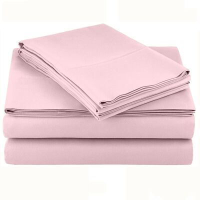 Kitcheniva - 4 Piece Bed Sheet Set Microfiber Comfort Ultra Soft Deep Pocket Sheets Light King - Pink Kitcheniva - 4 Piece Bed Sheet Set Microfiber Comfort Ultra Soft Deep Pocket Sheets Light King - Pink