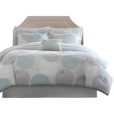 Gracie Mills - Timothy 7-Piece Contemporary Geometric Comforter Set with Bed Sheets - Aqua Gracie Mills - Timothy 7-Piece Contemporary Geometric Comforter Set with Bed Sheets - Aqua