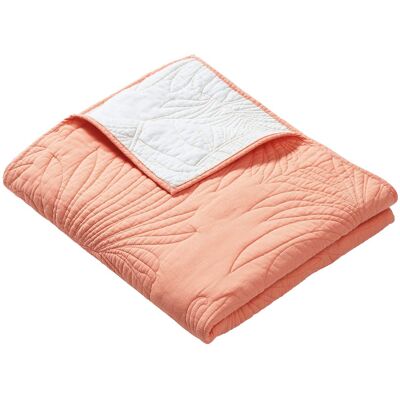Greenland Home Fashions - Palm Coast Finely Stitched Throw Blanket Classic Solid Color Style 50" x 60" - Coral Greenland Home Fashions - Palm Coast Finely Stitched Throw Blanket Classic Solid Color Style 50" x 60" - Coral