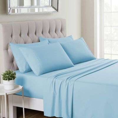 Sweet Home Collection - Deluxe Microfiber Sheet Set with Bonus Pillowcases, Ultra Soft 1500 Series, Twin - Aqua Sweet Home Collection - Deluxe Microfiber Sheet Set with Bonus Pillowcases, Ultra Soft 1500 Series, Twin - Aqua