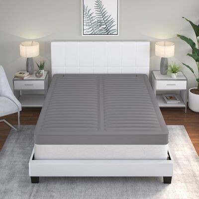 TopAire - Boyd Sleep Top Aire Supreme Inflatable Mattress Topper, Dual Side Adjustment, 4 inch height, Queen Size - Gray TopAire - Boyd Sleep Top Aire Supreme Inflatable Mattress Topper, Dual Side Adjustment, 4 inch height, Queen Size - Gray