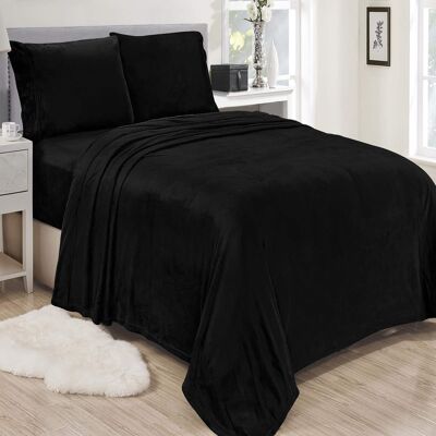 Plazatex - Lavana Microplush Ultra Premium All Season Soft Brushed Sheet Sets, Twin - Black Plazatex - Lavana Microplush Ultra Premium All Season Soft Brushed Sheet Sets, Twin - Black